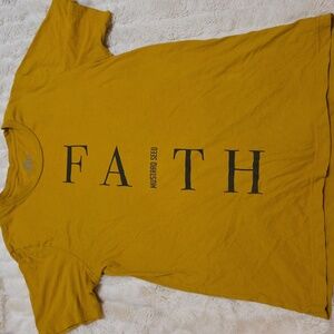 Mustard Yellow Faith Graphic T-Shirt